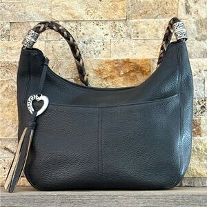 Brighton Barbados Zip Top Leather Hobo